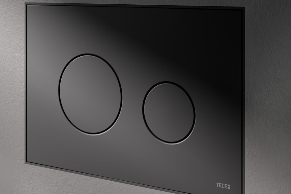 Die Betätigungsplatte TECEloop Kunststoff ist jetzt auch in schwarz matt verfügbar