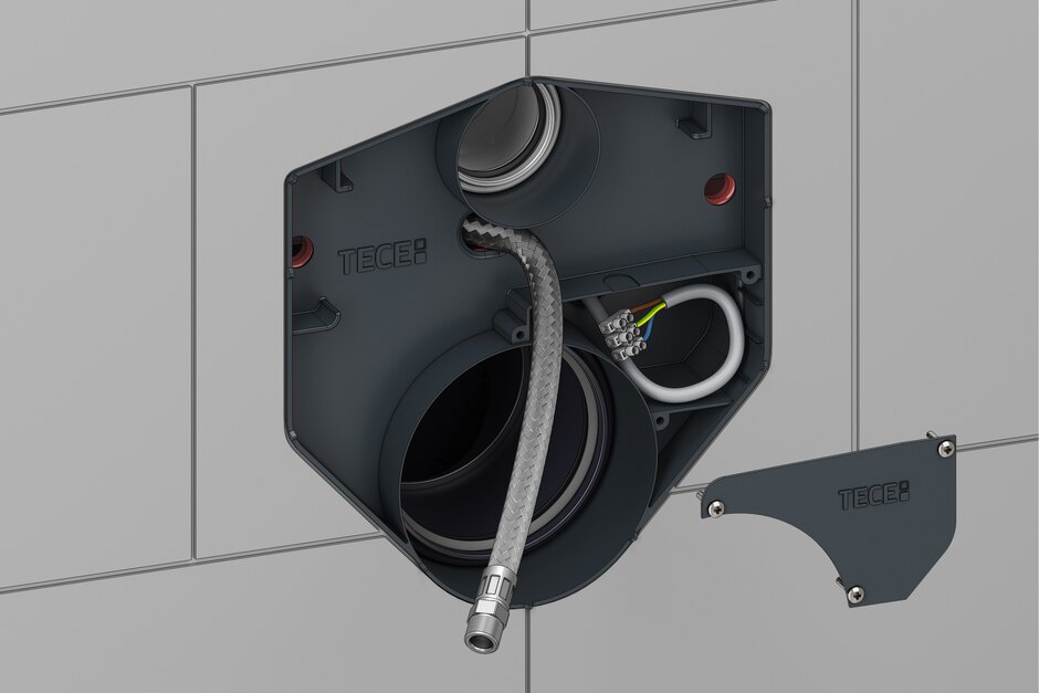 Thanks to the conduit and the connection box, a shower toilet can be easily retrofitted.