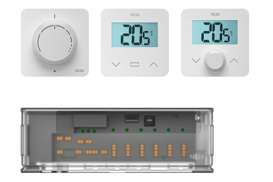 TECEfloor Smart Home Raumbediengeräe und TECEfloor-Regelverteiler